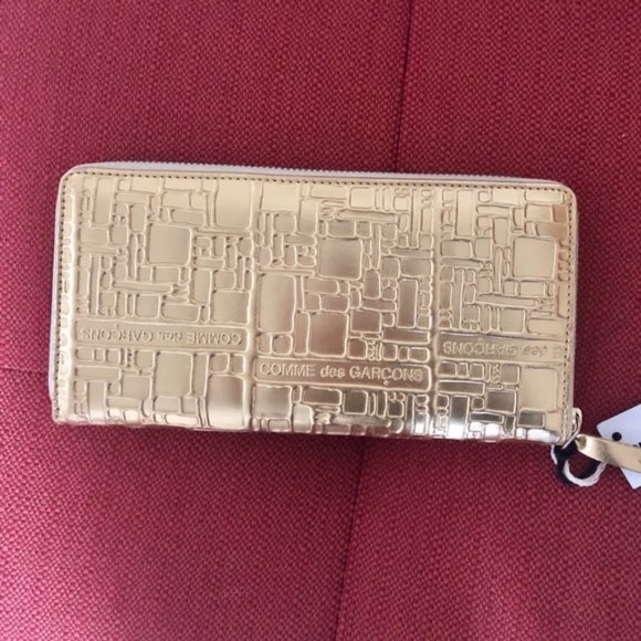 Comme des Garcons Handbags - SOLD! Comme des Garcons Embossed Gold Long Wallet